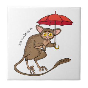 Azulejo Cute Tarsier con ilustracion personalizado paragua