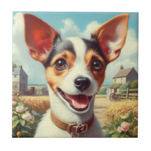 Azulejo Cute Toy Fox Terrier Pintura
