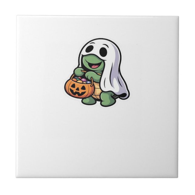 Azulejo Cute Turtle Ghost Costume � Adorable Halloween Tri (Frente)
