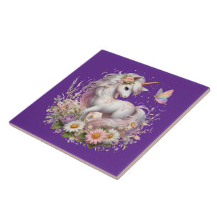 Azulejo Cute unicornio chicas de fantasía artesanía