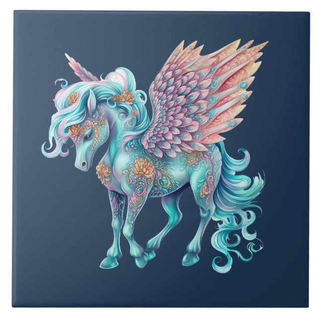 Azulejo Cute unicornio Fantasía (Frente)