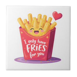 Azulejo Cute Valentine French Fries Pun
