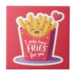 Azulejo Cute Valentine French Fries Pun