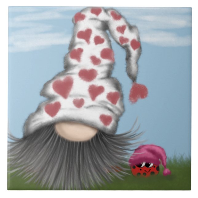 Azulejo Cute Valentine Gnome (Frente)