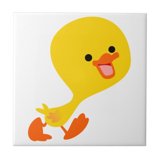 Azulejo Cute Walking Personalizado Duckling Tile (Frente)