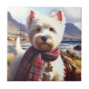 Azulejo Cute West Highland White Terrier Pintura