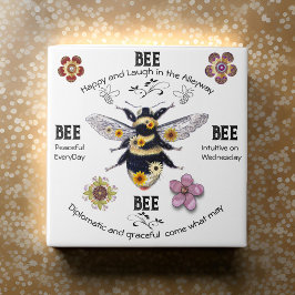 Azulejo Cutest Bee Sayings Flores Positivas Tile Cerámico