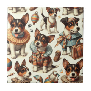 Azulejo Cuto vintage Toy Fox Terrier Seamless