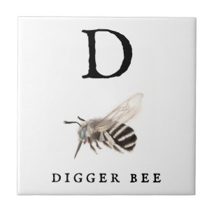 Azulejo "D" Digger Bee