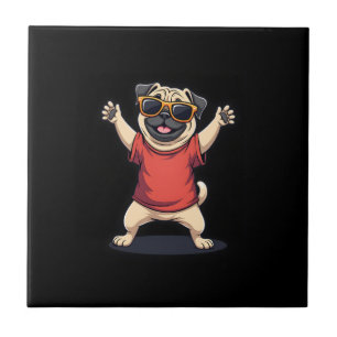 Azulejo Dab divertido Pug perro mascotas baile animal cach