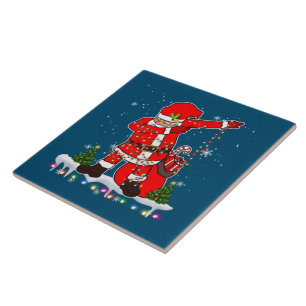 Azulejo Dabbing Santa Christmas Enfoca al niño de regalos