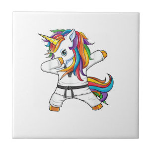 Azulejo Dabbing Unicorn Karate Taekwondo Niñas Artes Marci