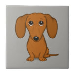 Azulejo Dachshund de corte| Perro Personalizado Wiener<br><div class="desc">Doxias rojas de transmisión corta</div>