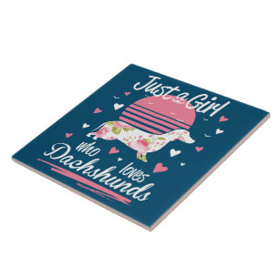 Azulejo Dachshund Design, sólo un Chica que ama a Dachshun