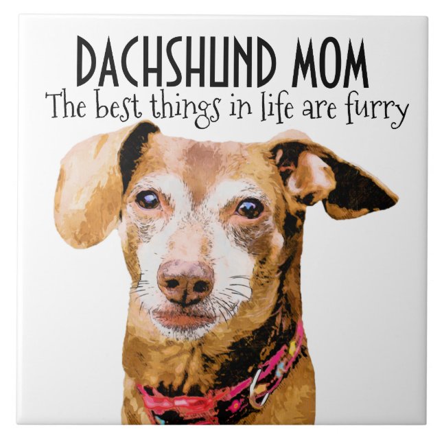 Azulejo Dachshund Mom Ceramic Tile (Frente)