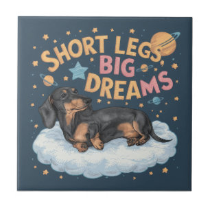 Azulejo Dachshund Piernas cortas grandes sueños