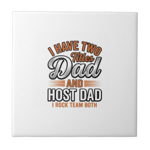 Azulejo Dad y Host Dad Diseño de cita de grabado vintage_1