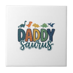 Azulejo Daddy Saurus Diseño de vector de papá dinosaurio l