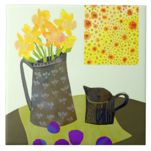 Azulejo Daffodils Tile de cocina cerámica
