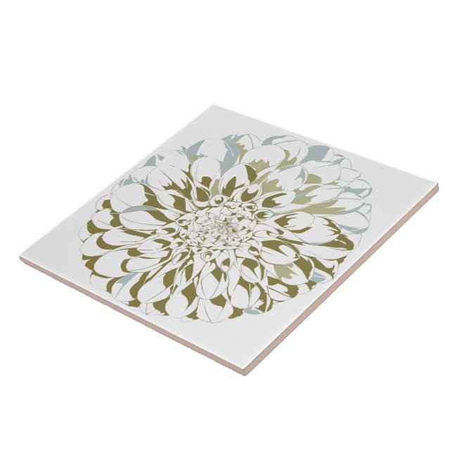 Azulejo Dahlia flower ceramic tile  (Lado)