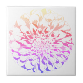 Azulejo Dahlia flower ceramic tile - violet tones