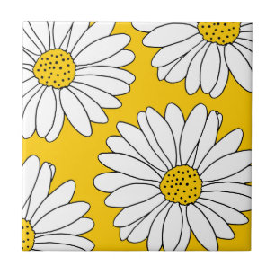 Azulejo Daises amarillos y blancos 2