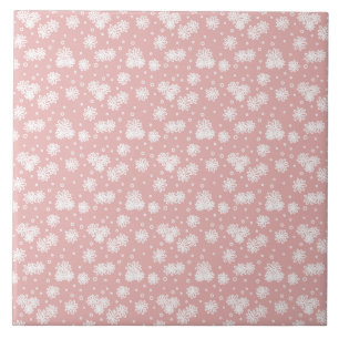 Azulejo Daisies y puntos - rosa y blanco