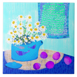 Azulejo Daisy Floral Cerámica Cocina Tile
