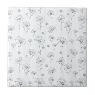 Azulejo Daisy Pastel de Línea Artística con Raya (2)