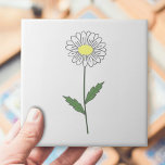 Azulejo Daisy Pastel Flower White<br><div class="desc">Una tela blanca de cerámica con un ilustracion de flores de margarita botánica en tonos pastel (Leucanthemum vulgare): añádala a tu cocina o a tu decoración de baño para un toque de fantasía.</div>