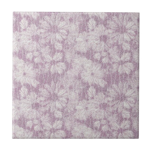 Azulejo Daisy Rota Texturizada en Relieve Suave Lila (Frente)