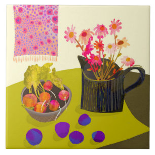 Azulejo Daisy y Radish Kitchen Trivet