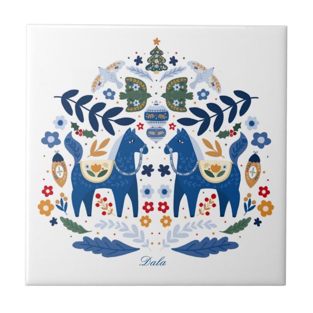 Azulejo Dala Horse - Hogar dulce (Frente)