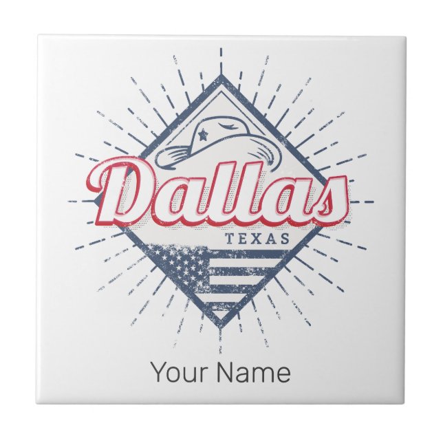 Azulejo Dallas Texas City Estados Unidos (Frente)