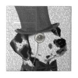 Azulejo Dálmata, Gorra y hedor formal<br><div class="desc">Dalmatiana,  Hound formal y Gorra de FabFunky. Cuenta con una dapper dalmation con un divertido sombrero de tope y un monóculo. | 191418D</div>