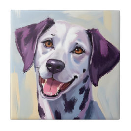 Azulejo Dálmata | Pintura de mascota en acuarela de perro