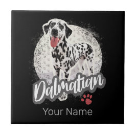 Azulejo Dalmatian Con El Diseño De Los Amantes Del Perro V