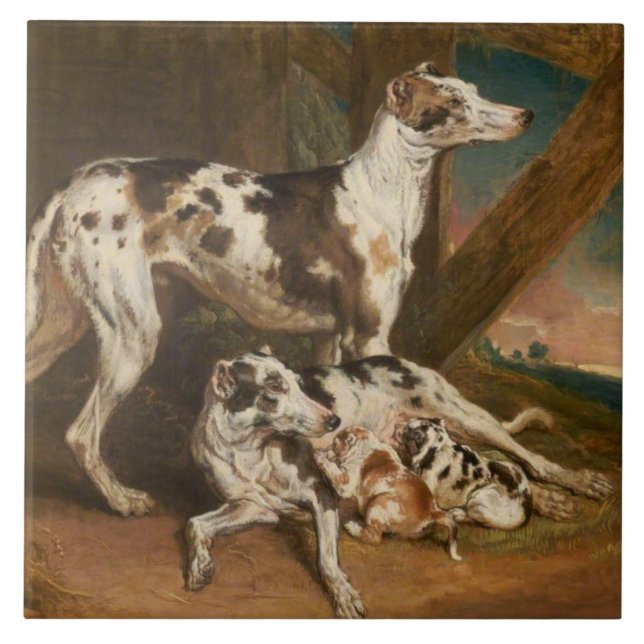 Azulejo Dalmatian Dogs (por James Ward) (Frente)