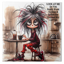 Azulejo Dama De Café Rara Riesgo De Tejido Cerámico