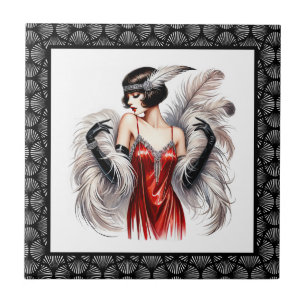 Azulejo Dama elegante Art Deco