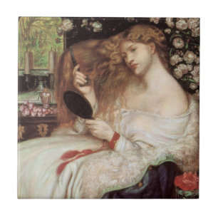 Azulejo Dama Lilith por Rossetti, Retrato Victoriano Antig