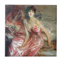 Dama vestida de rosa (por Giovanni Boldini)