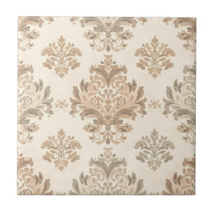 Azulejo Damasceno Antiguo Elegante Beige Casa de Campo Fra