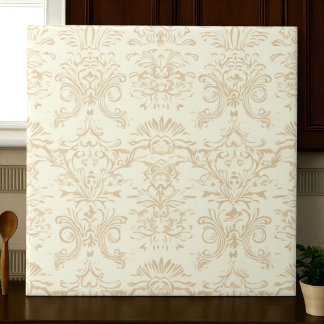 Azulejo Damasco Beige Suave y Cálido Sencillo