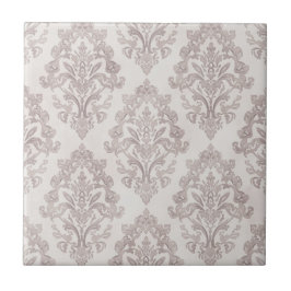 Azulejo Damasco Clásico Floral Acuarela Taupe Suave