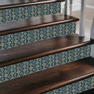 Azulejo Damasco clásico marroquí - Azul profundo y oro