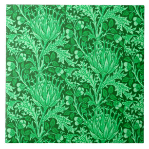 Azulejo Damasco de William Morris, verde esmeralda