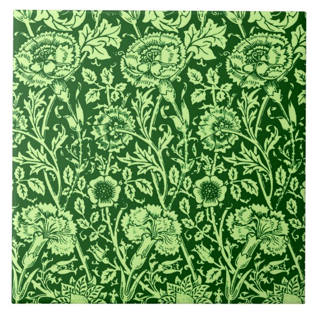Azulejo Damasco del clavel de Nouveau del arte, Forest (Frente)