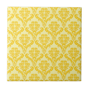 Azulejo Damasco imperial francés en amarillo y crema