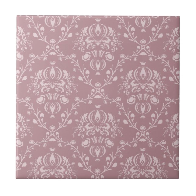 Azulejo Damasco morado y blanco (Frente)